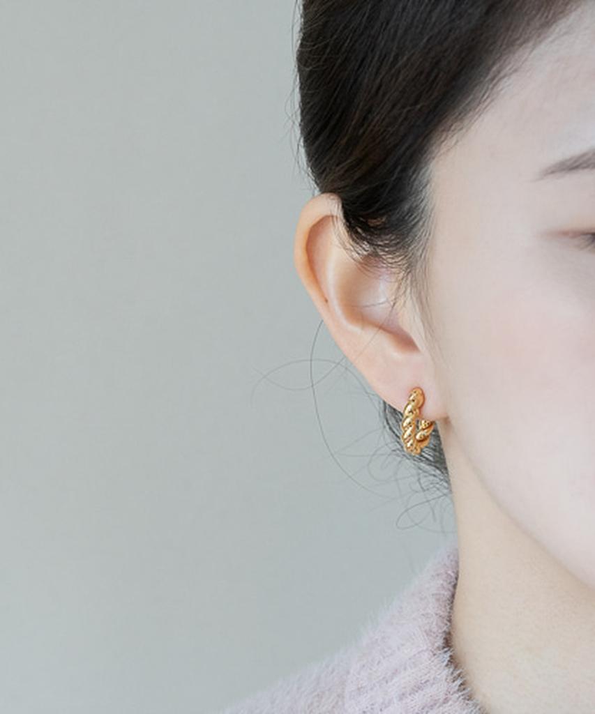 Серебряные серьги Alleun 925 пробы, смелый витой дизайн