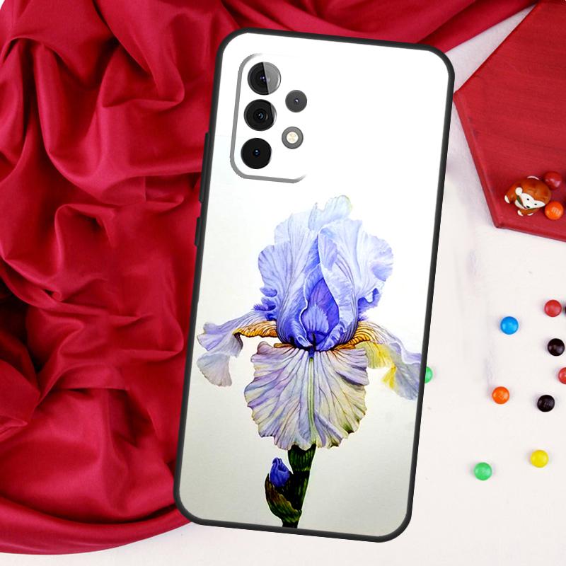 Чехол Синий Ирис для Samsung Galaxy A54 A34 A14 A52 A72 A13 A33 A53 A73 A51 A71 A12 A22 A32