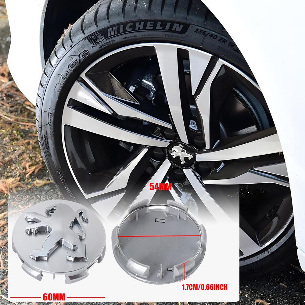 4pcs 60mm Car Wheel Center Caps Hub Decorative Cover for Peugeot 508 5008 307 408 207 205 206 407 107 308 4008 507 Car Styling