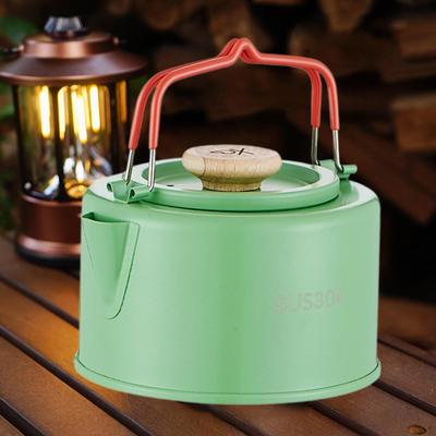 Чайник для кемпинга 1,1 л с эргономичной ручкой, легкий чайник для рыбалки на открытом воздухе