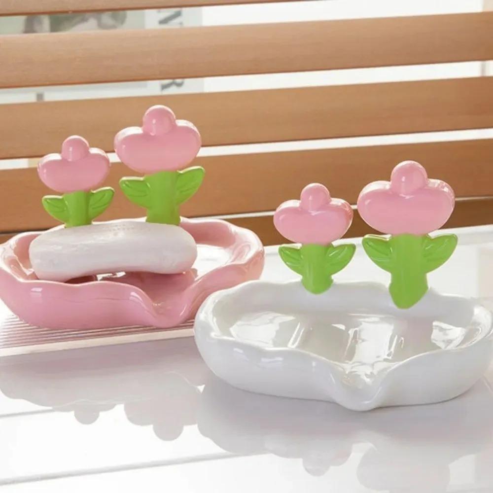 Creative Floral Soap Box Draining Non-slip Soap Dish Bathroom Accessories Lovely Soap Holder For Home Bath