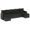 VidaXL Salon de Jardin avec Coussins 7 pcs, Canapés de Terrasse, Ensemble de Meubles de Patio, Mobilier d'Extérieur, Noir 3258632