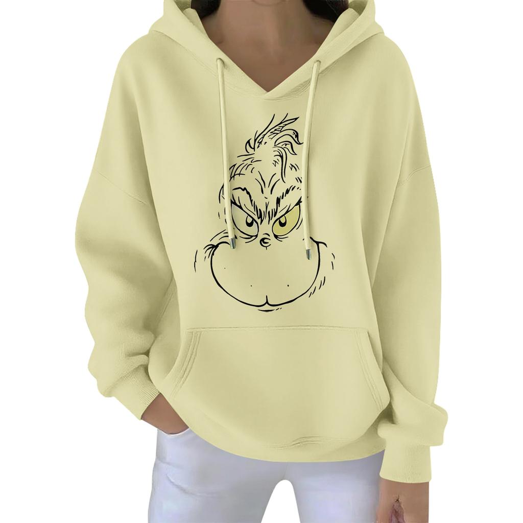 Women's Christmas Hoodie Funny Cute Christmas Holiday Sweatshirt Pullover
