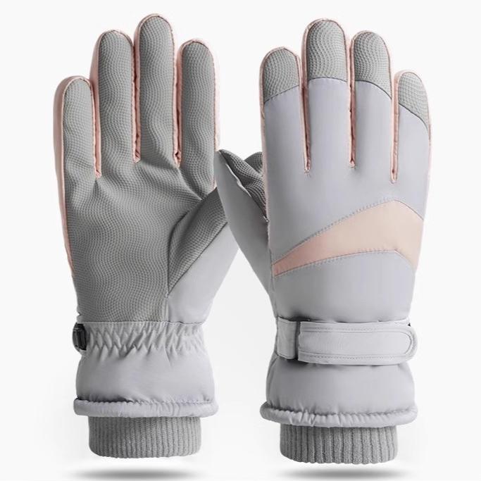 Лыжные перчатки Зимние велосипедные перчатки для мужчин и женщин Ветрозащитные перчатки для активного отдыха с толстым бархатным утеплителем Водонепроницаемые и нескользящие перчатки для сенсорных экранов