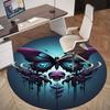 1PC Butterfly Skull Gothic Round Chair mat Area Rug - Non-Slip, Floor Mat for Office, Bedroom, home decor Christmas Gift c0528060