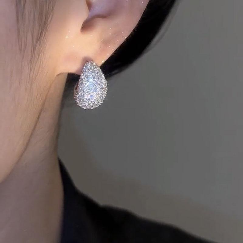 Циркон капля воды Дуду серьги ретро легкая роскошь высокое чувство моды серьги-гвоздики универсальные простые нишевые серьги женские
