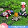 Mini Funny Gnomes Fairy Garden Party Drunk Gnomes Dwarf Statue Miniature Courtyard Landscape Flowerpot Figurine Ornaments