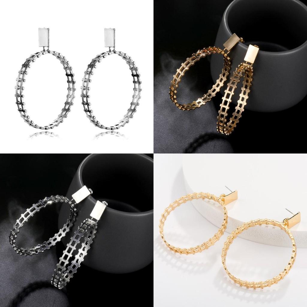 Stylish Gold Plated Geometric Earrings Trendy Street Style Must-have Jewelry