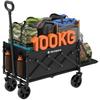 Raynesys Carry Small Capacity Load Capacity Supports Long Can Be Deployed At the Outdoor Foldable Camping Cart with Rear Independent Quiet Out Black