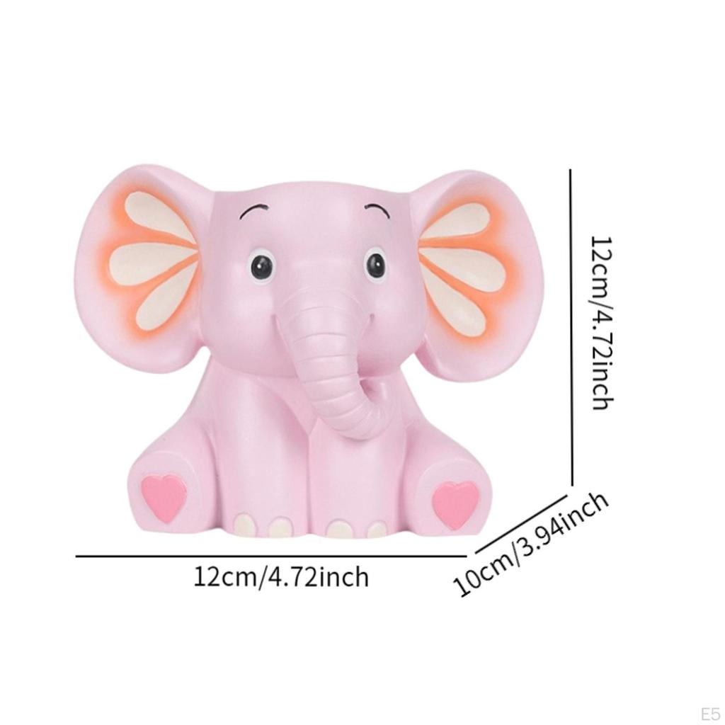 Cute Elephant Pen Holder Decoration Desktop Organizer for Desk Supplies Hand Painted Resin Statue