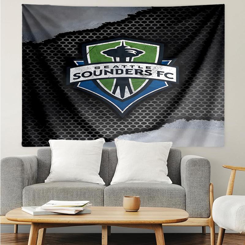 Sea-ttle Fc Logo Printed Printed Tapestry, for Bedroom,Livingroom, dormitory, Large Wall Decor, Fabric Decor Fan Birthday Gifts
