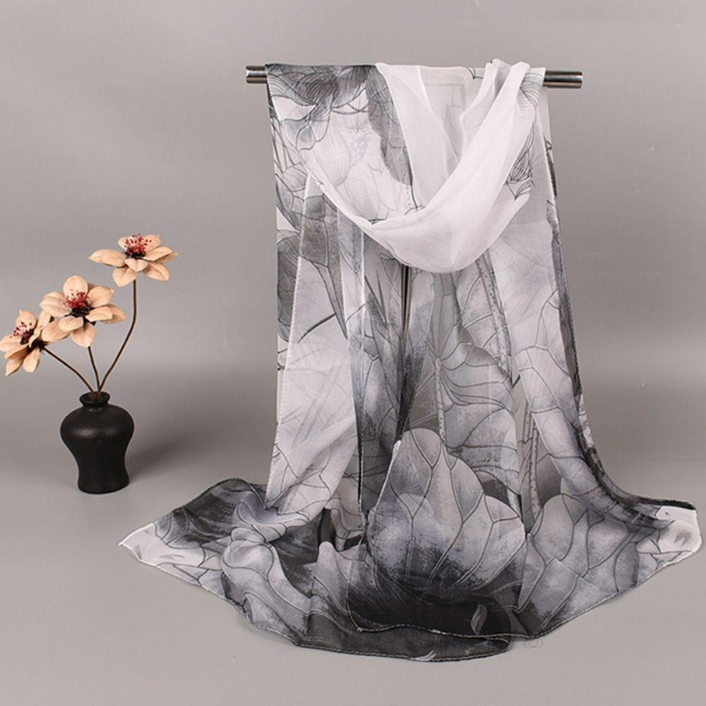 50*160cm Silk Scarf Satin Surface Long Shawl Fashion Printed Scarves For Women Girls