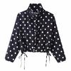 2026 Spring New Product European and American Cross-border Women's Clothing Street Fashion Drawstring Design Polka Dot Jacket w017 D028