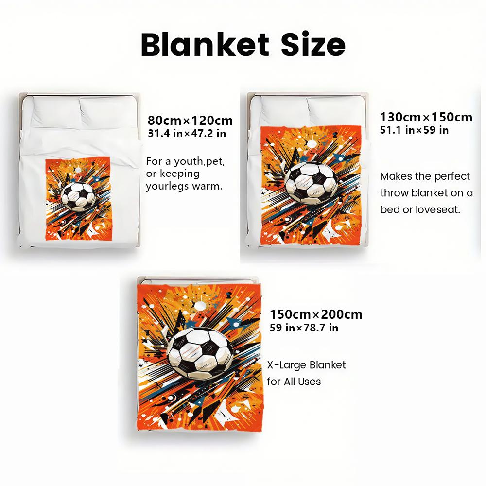 Vibrant Soccer Print thin Flannel Blanket for Bedroom,Living Rooms,Sofas Blankets,Lunch Breaks,blankets fluffy