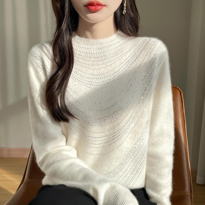 Женский кашемировый свитер Qinghe кашемир 30% кашемир 70% шерсть осенне-зимний кашемировый пуловер мягкий и теплый