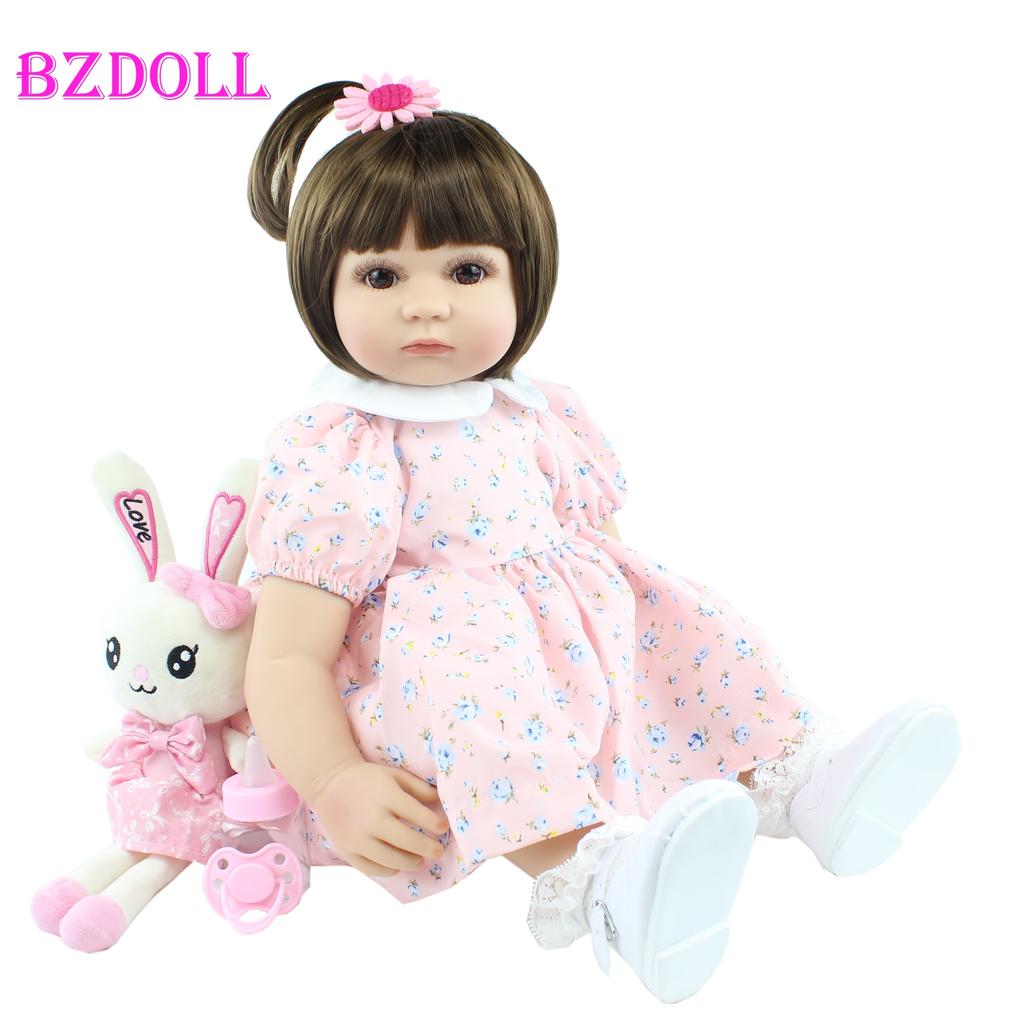 BZDOLL 60 см Мягкая силиконовая кукла Reborn, игрушки как настоящая виниловая принцесса для малышей, живая Bebe для девочек Bonecas, детский подарок на день рождения
