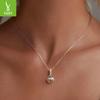 Yinziyun Sterling Silver Snowflake Bell Pendant Necklace