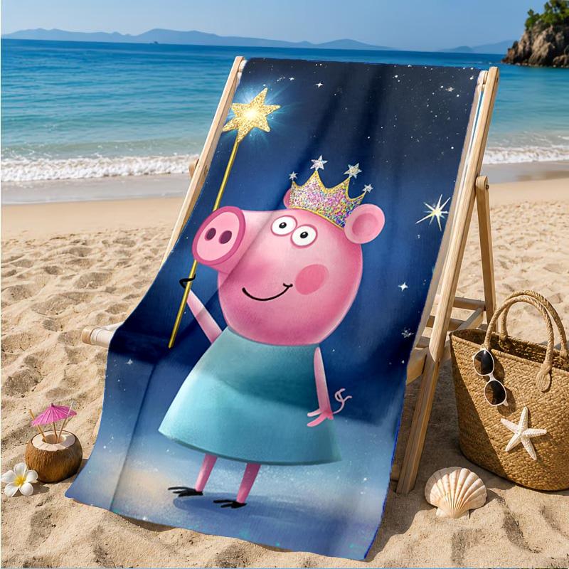 Dance Party With Peppa Beach Towel, Quick-drying, Easy to Care for, Suitable for Both Fitness and Beach Vacations,Sports Essential