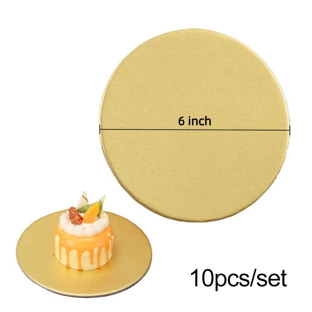 10pcs 6/8/10 Inch Cake Cardboard Golden Cupcake Base Round Cake Board  Cake Decorating Supplies