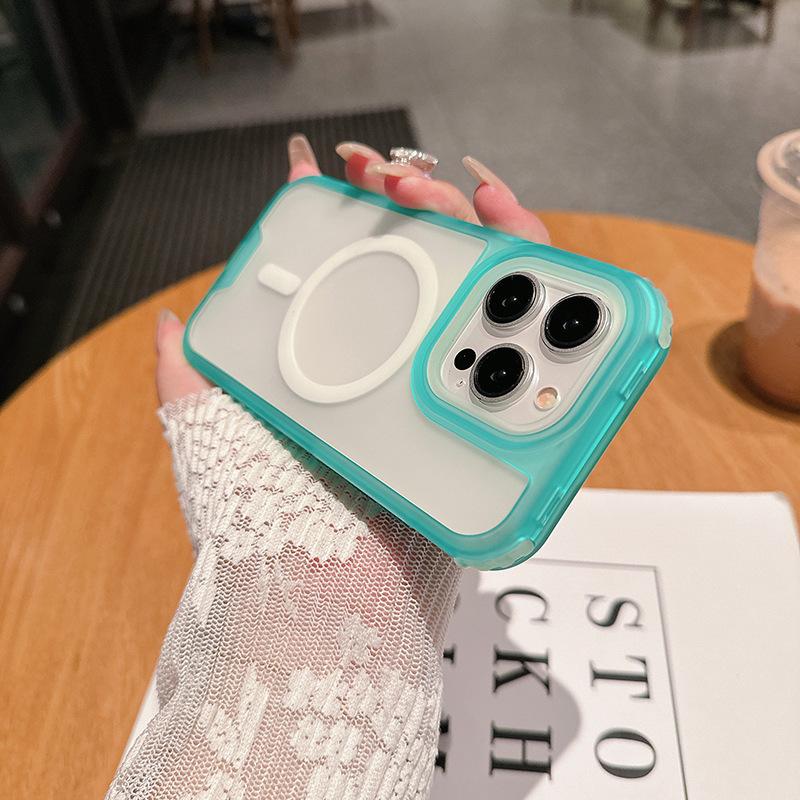 Three-in-one Magnetic Phone Case for IP16 Pro Max Second Generation Colorful for IP16pro Transparent TPU