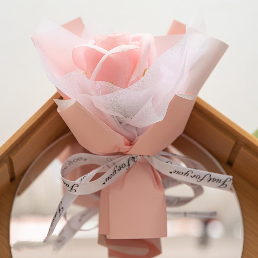 Realistic Details Soap Flower Bouquet 16cm Rose Flower Gifts Fake Plants Party Decoration