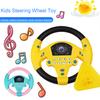 Kids Steering Wheel Toy with Suction Cup Music 360 Degrees Rotatable Toddlers Car Driving Simulation