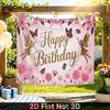 Party Backdrop Happy Birthday Birthday Floral Butterfly Photo Booth Background Front Door Decor