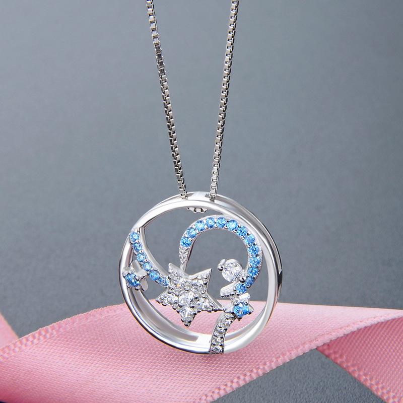 Линдон Стерлингового Серебра 925 Классическое Женское Ожерелье Кулон Циркон Модный Подарок