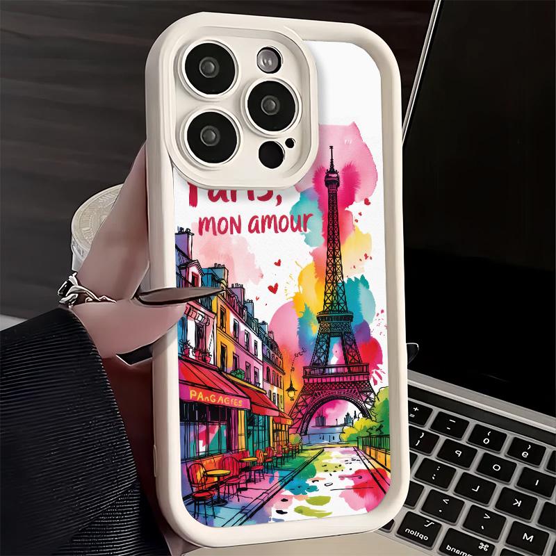 Чехол для телефона iPhone 17 Air 16E 15 16 Pro Max Франция Эйфелева башня Париж Чехол 14 Plus 13 12 Mini Мягкий силиконовый Fundas