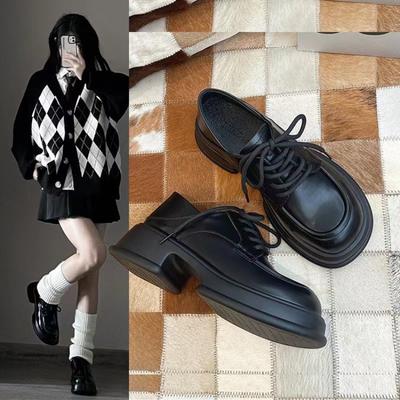 Маффиновая подошва маленькие кожаные туфли женские осенние новые туфли Мэри Джейн женские туфли ретро увеличение высоты