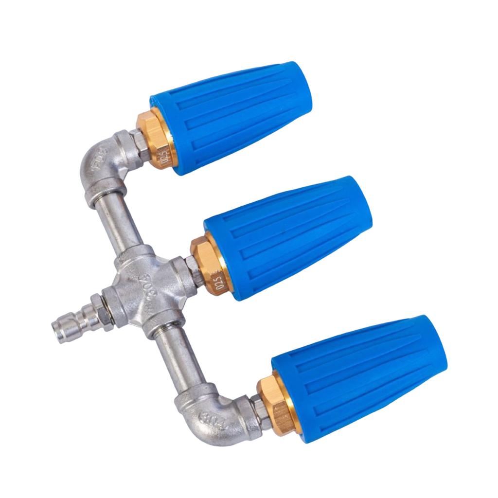 3 in 1 360 Degree Rotating Turbo Nozzle with 1/4 Inch Quick Connection Rotating Pressures Washer Tips for Garden Car Concrete