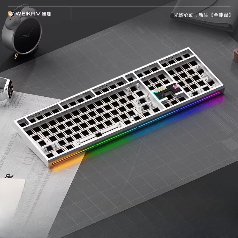 NEW WEIKAV NUT108 Mechanical Keyboard Kit Wireless Tri-mode Gasket Hot-Swap Custom 108Key Aluminum Office Gaming Keyboard Gifts