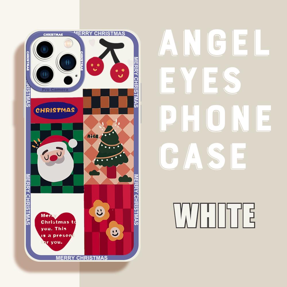 Для iPhone 16 15 14 Pro Max Redmi Note 13 12 Pro Samsung S25 S24 Ultra A13 A14 A15 A16 Полный защитный объектив Мягкий силиконовый чехол с рождественским узором