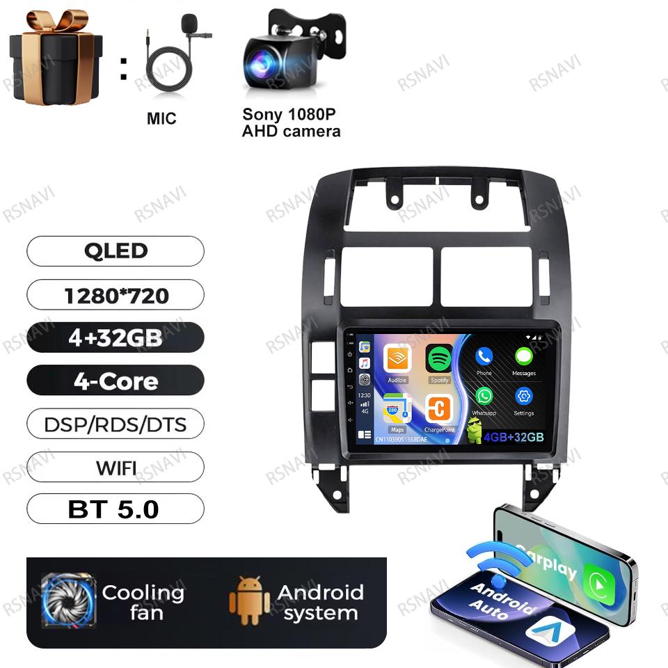 Car Radio Android 16 For Volkswagen VW Polo MK4 6Q 9N 9N3 2004-2009 4G LTE Stereo Multimedia Autoradio Wireless Carplay Auto BT