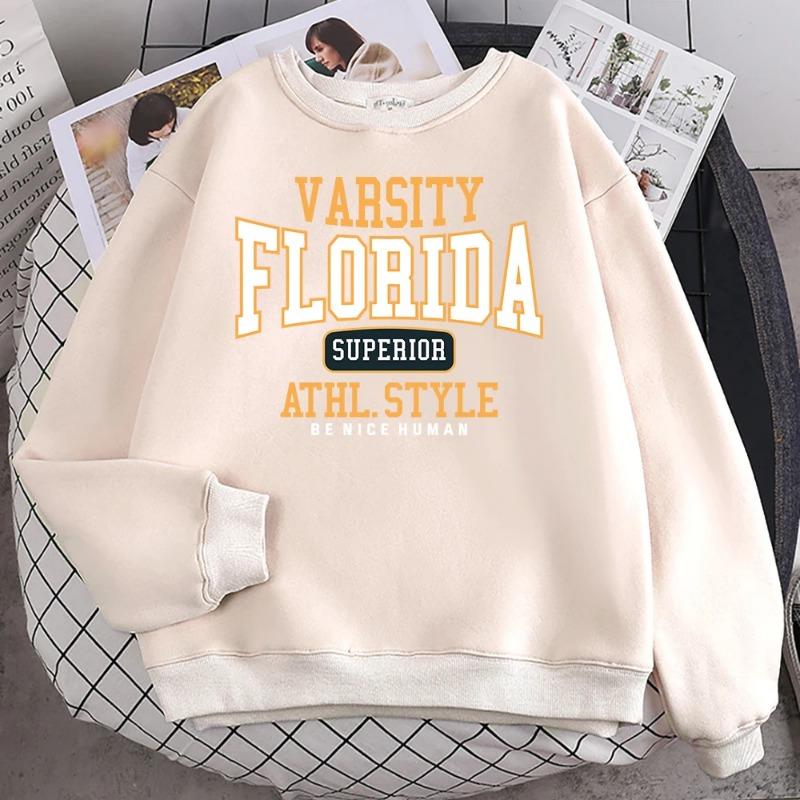 Трендовый повседневный мужской пуловер Florida Superior Athl Style с принтом, толстовка с капюшоном, теплая, с короткими рукавами, с круглым вырезом, мягкая, женская, уличная, пуловеры и длинные рукава для мужчин