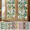 Flower Window Privacy Film Double-sided Stained Glass Rainbow Window Film Sun Blocking Static Covering Cling Sticker PVC