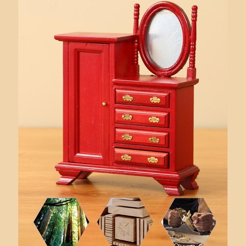 Vintage Miniature Dressing Table 1:12 Scale Doll House Furniture with Simulation Details for Doll House Enthusiasts