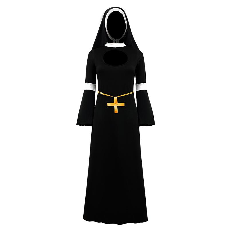 Ladies Halloween Costume Costume Masquerade Cosplay Nun Costume Stage Show Costume Set