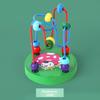 Montessori Wooden Roller Coaster Maze Educational Toy Bead Track for Preschool Toddlers Home Early Development Gift