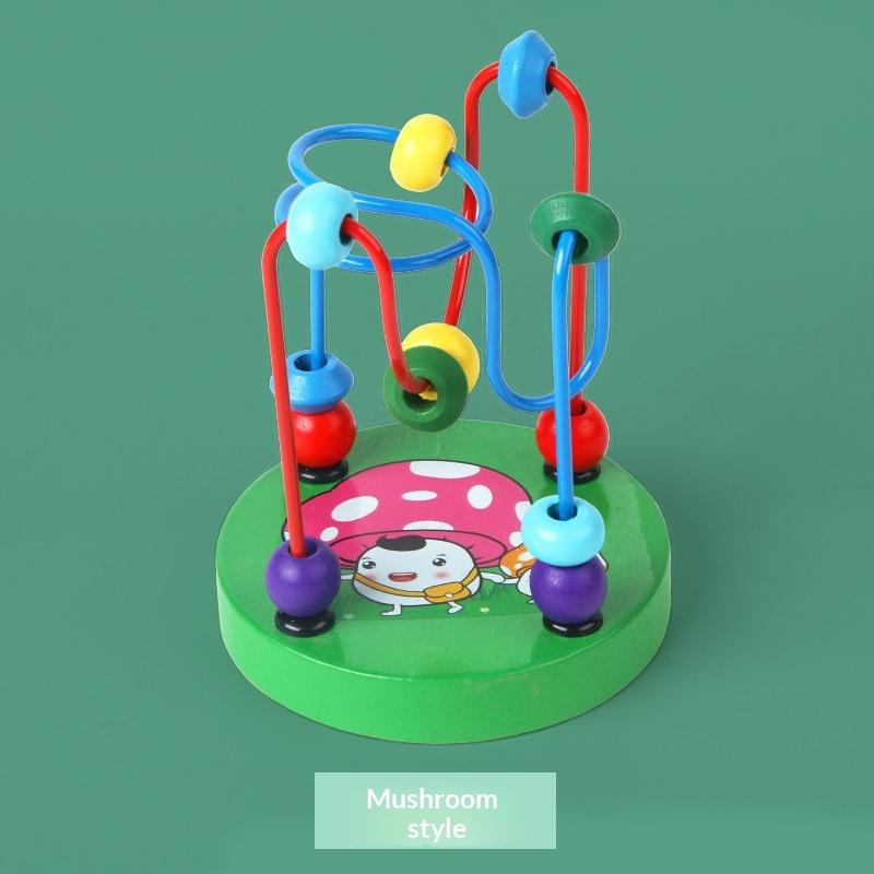 Montessori Wooden Roller Coaster Maze Educational Toy Bead Track for Preschool Toddlers Home Early Development Gift