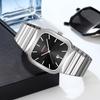 Часы для мужчин Дата Полностью нержавеющая сталь квадратный кварцевые мужские часы мода бизнес повседневный водонепроницаемые наручные часы