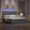 VidaXL Ottoman Bed Frame and Mattress Light Grey 160x200cm Fabric, Bed Frame, Upholstered Bed Frame, Bed Frame 3314100