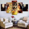 5 панелей ПейзажЭтнический мужчина женщина волк Орел Холст Картина абстрактные постеры и принты картина Декор в гостиную без рамки