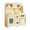 Children's Wooden Kitchen Toy Set with Lights, Sounds, and Water Outlet for Role-Play Cooking