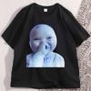 Футболка с принтом Ai Baby Holding Laugh Meme Вирусный Тренд Мужская Женская Модная Повседневная Хлопковая Футболка Смешные Графические Футболки С Круглым Вырезом Свободные Футболки