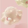 Flower Children'S Wide Brim Children Beach  Hats Fisherman Hat Sun Hat Straw Bag Cap Set