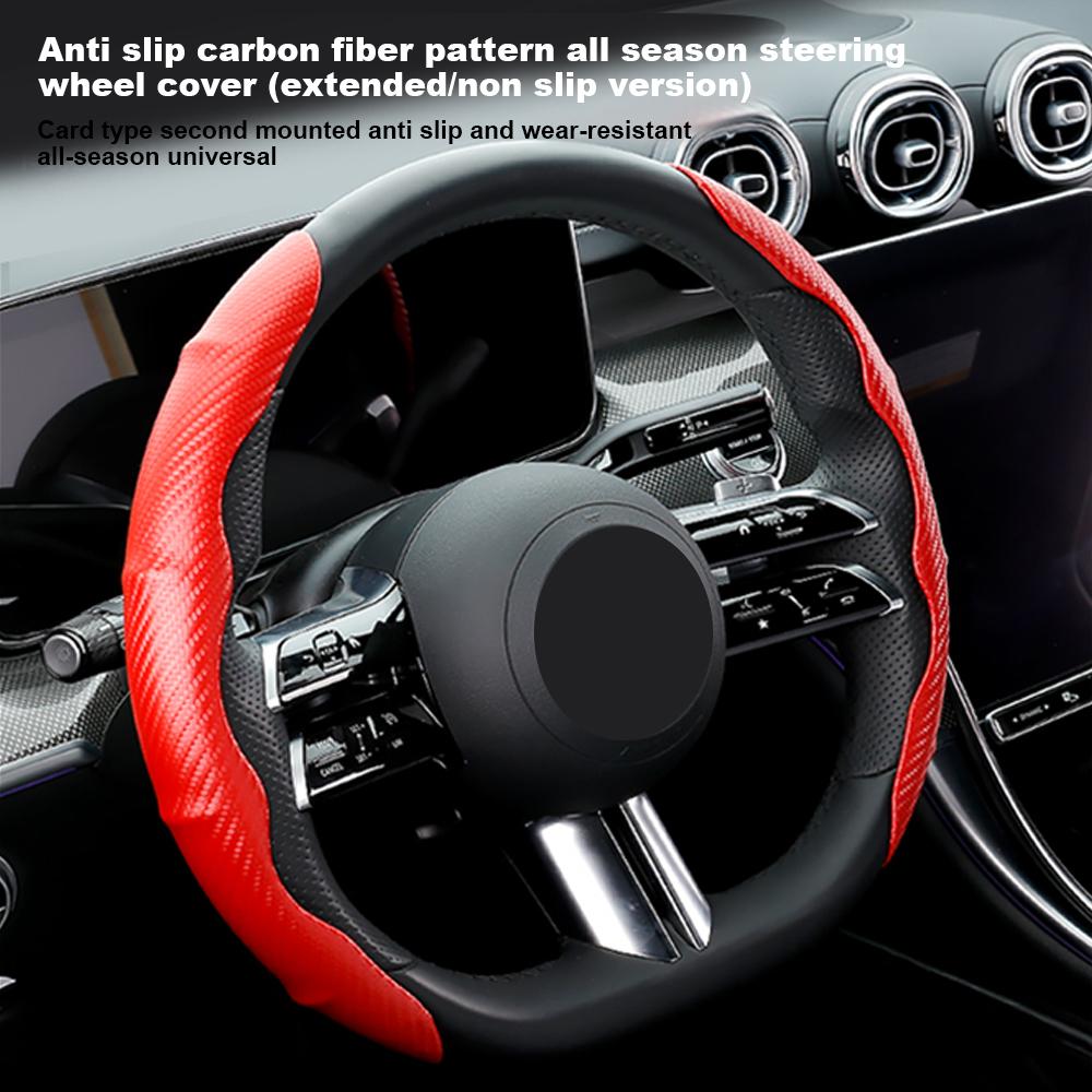 1Pair Car Steering Wheel Cover For Tesla Non-Slip Carbon Fiber 38CM Auto Steering Wheel Interior Decoration Accessories