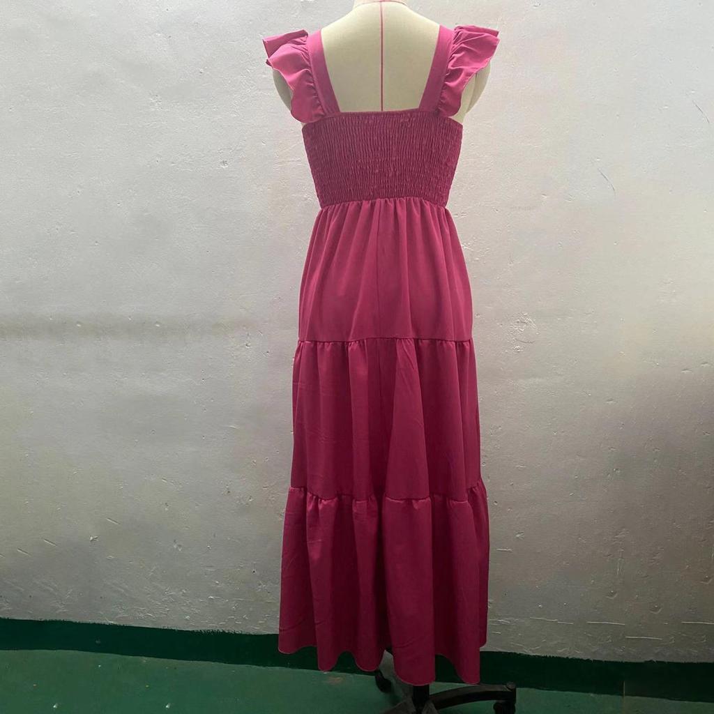 Женское осенне-зимнее однотонное платье без рукавов с квадратным вырезом, повседневное платье трапециевидной формы до щиколотки с высокой талией