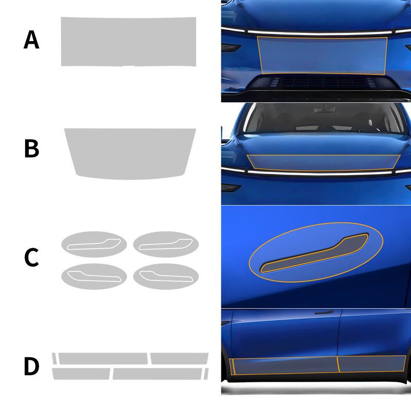 TPU Protective Film For Tesla Model Y Juniper Launch 2025 2026-UP Front Door Rear Door Extended Bumper Lamp Invisible Car PPF