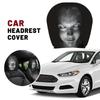 Universal Elastic Car Headrest Covers Halloween Horror Face Pattern Dust Protection For Car Seat Headrest For Truck SUV